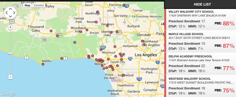 Illustration for article titled Interactive Map Shows The Truth About Who's Not Vaccinating Kids In LA